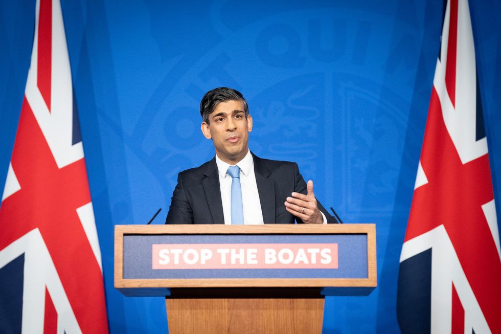 Rishi Sunak giving a speech