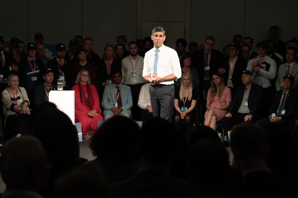 Rishi Sunak hosts a PM Connect during the Conservative Party Conference in Manchester