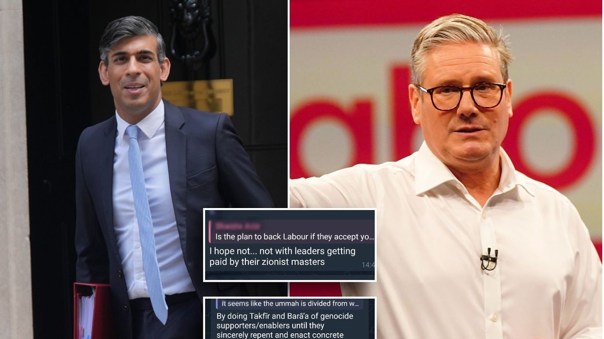 Rishi Sunak, Keir Starmer and texts from Muslim Vote activists