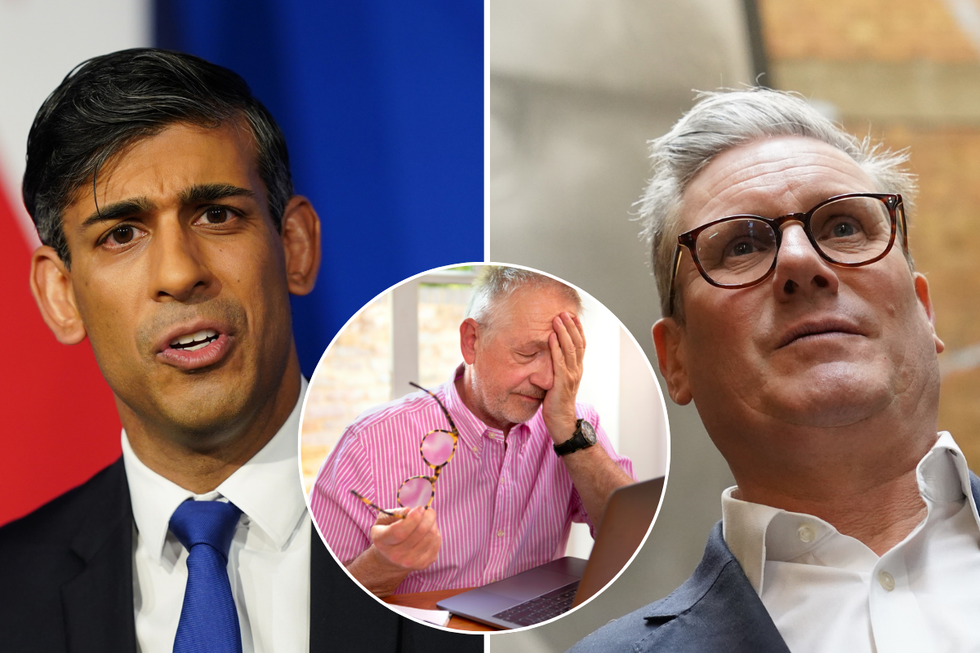 Rishi Sunak, Keir Starmer, pensioner