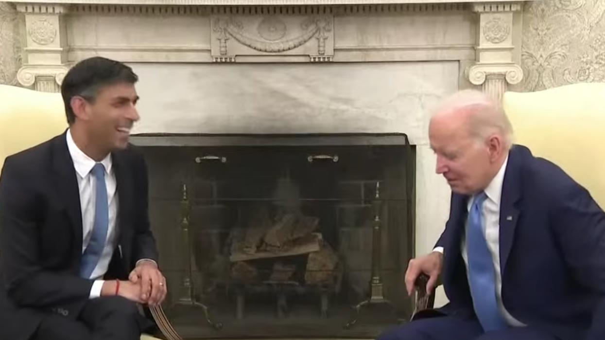 Rishi Sunak laughs at Joe Biden's mistake