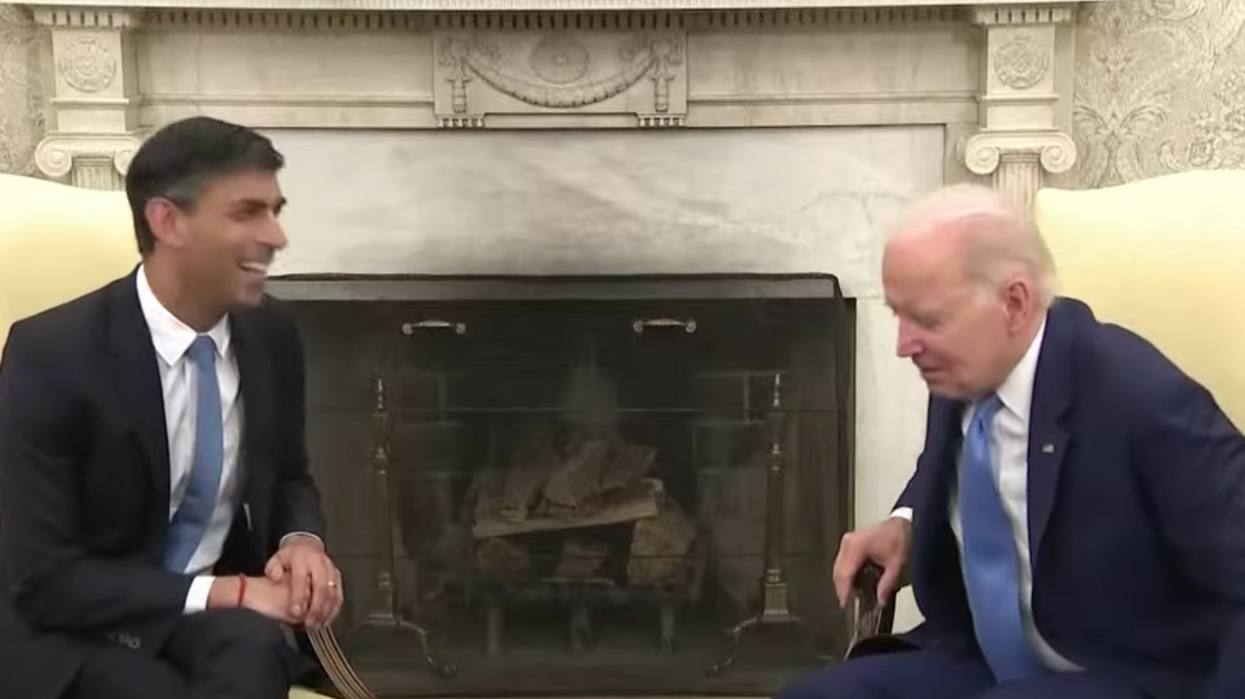 Rishi Sunak laughs at Joe Biden's mistake