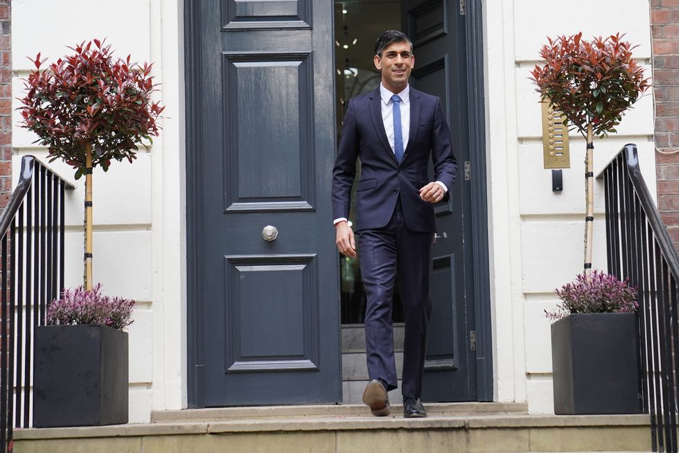 Rishi Sunak leaving CCHQ