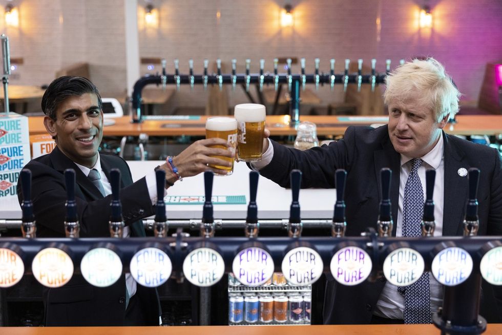 Rishi Sunak (left) and Boris Johnson (right)