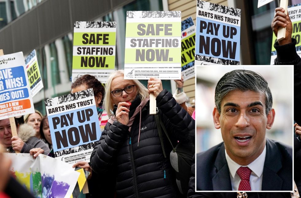 Rishi Sunak/Protesters