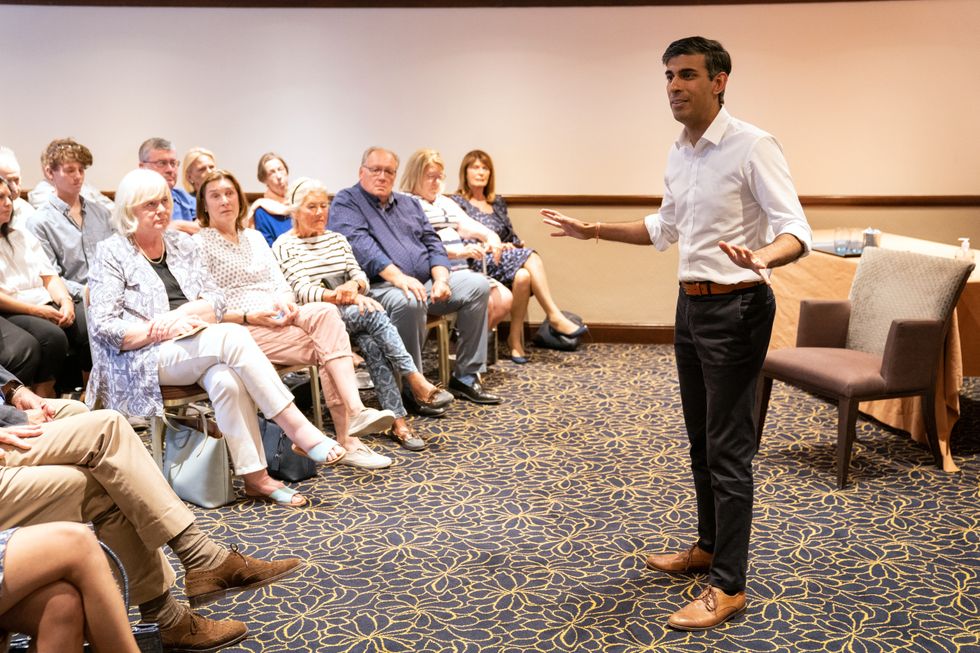 Rishi Sunak speaking at an event in Newmarket as part of his campaign to be leader of the Conservative Party and the next prime minister. Picture date: Wednesday July 27, 2022.
