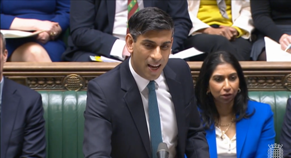 Rishi Sunak speaking in the House of Commons
