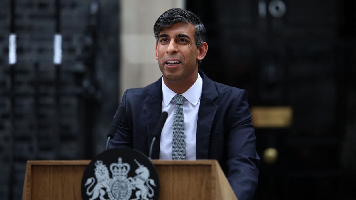 Rishi Sunak speaking outside Downing Street for the final time