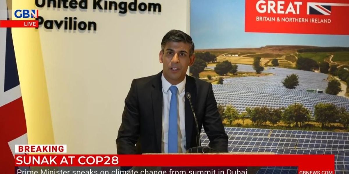 NextImg:WATCH: Rishi Sunak says the UK is 'leading the charge' against climate change but needs to 'do more' at COP28