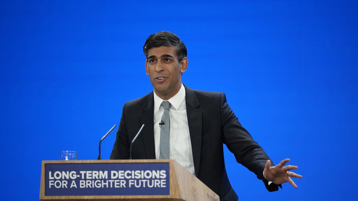 Rishi Sunak speaks at Tory Party Conference