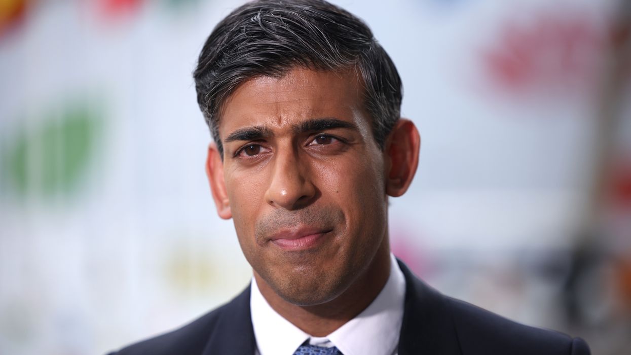 Rishi Sunak speaks to media during the G20 Summit in India