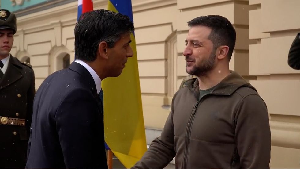 Rishi Sunak travelled to Ukraine on Saturday, in a signal of continuing UK support for President Volodymyr Zelenskyy and his war-torn country.