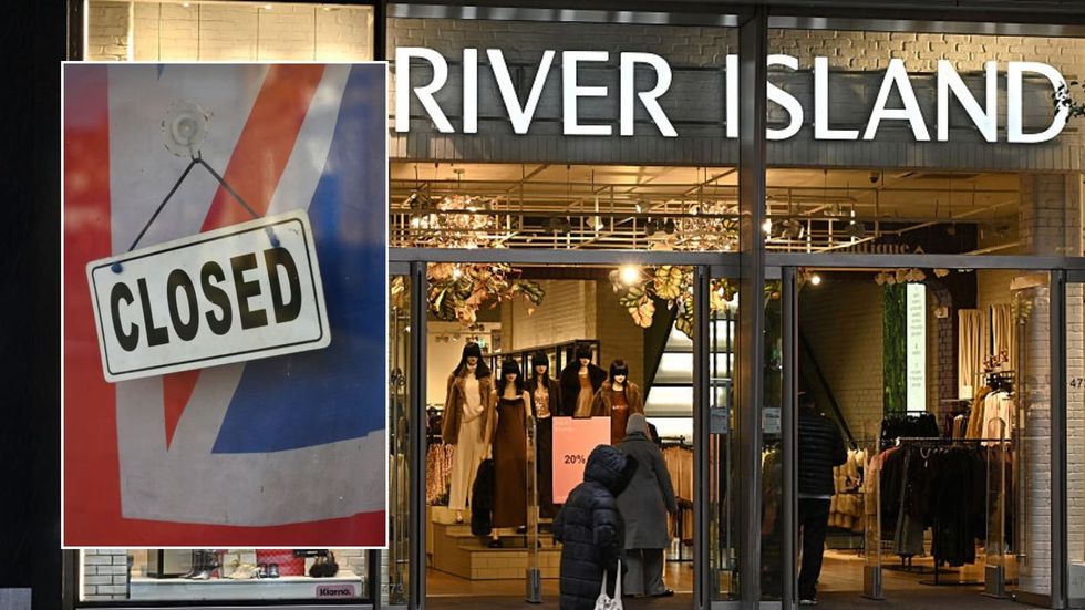 River Island store and closed sign