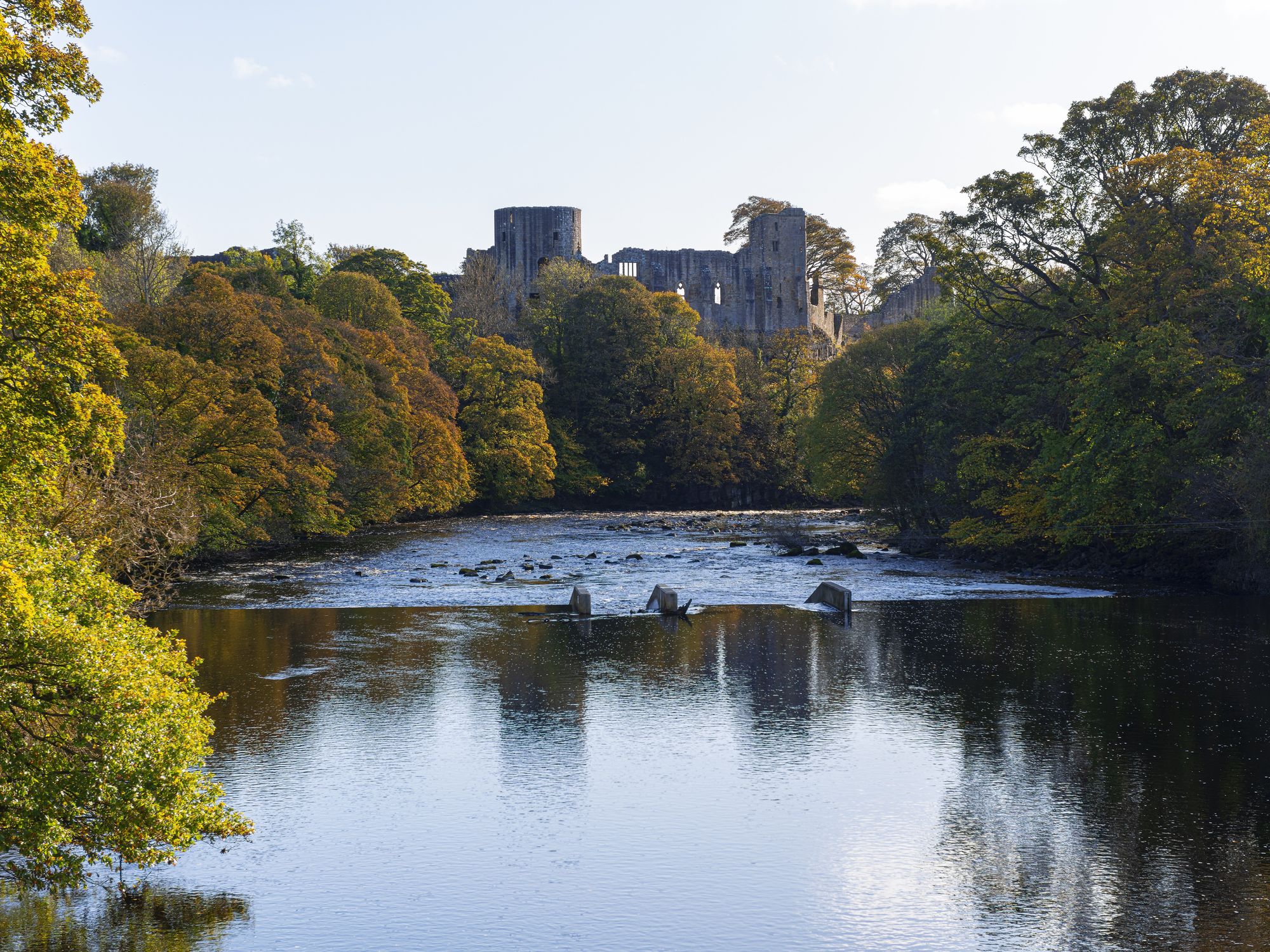 River Tees with a view of Barnard Castle