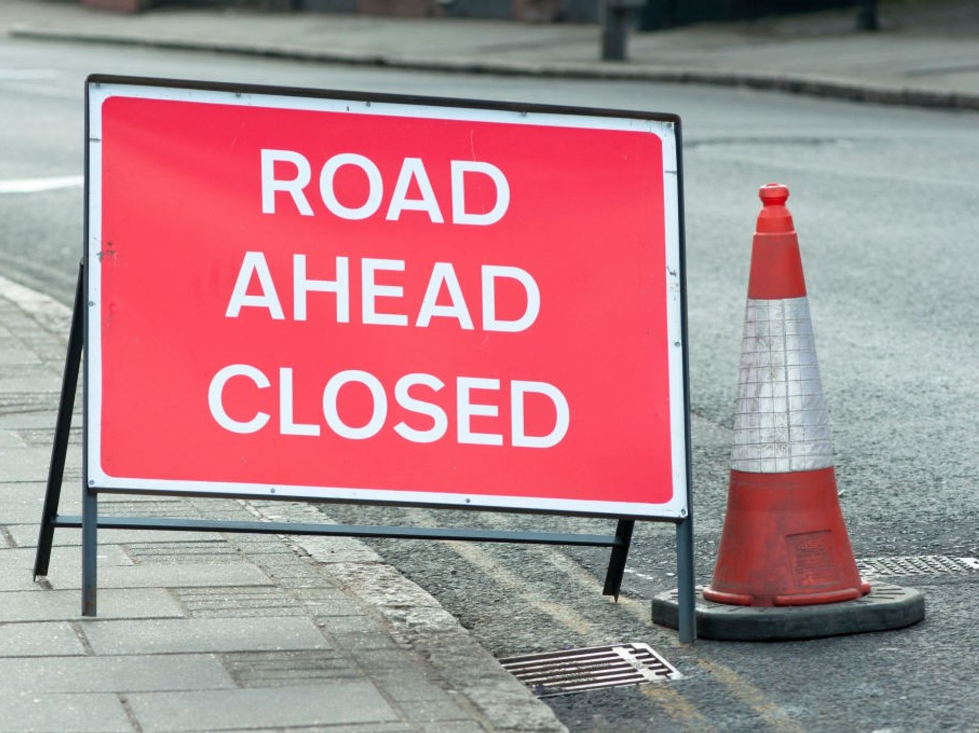 Road closed sign