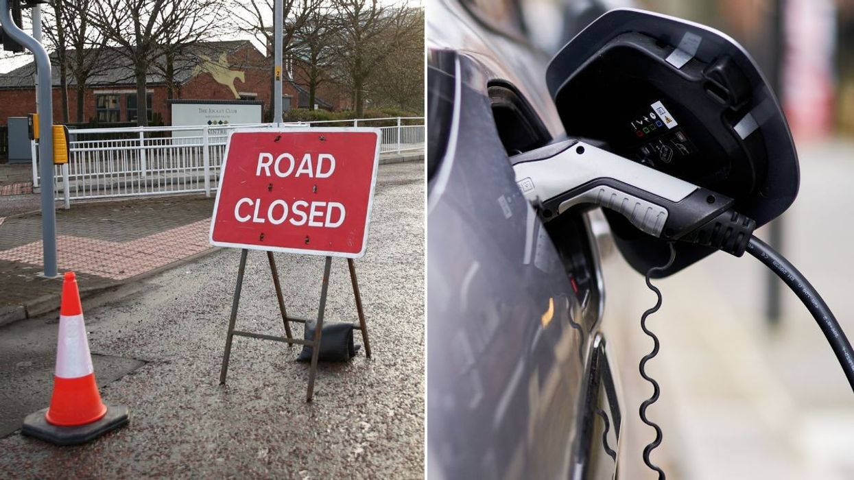 Road closure and electric vehicle charger