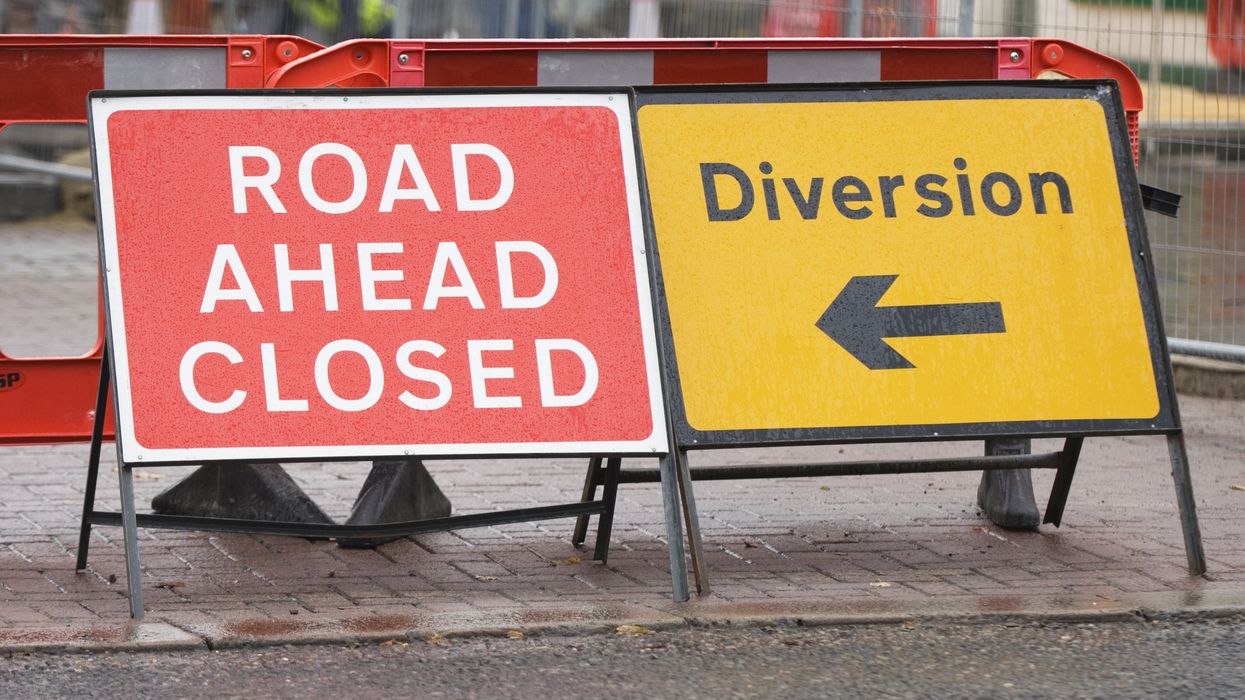 Road closure signs