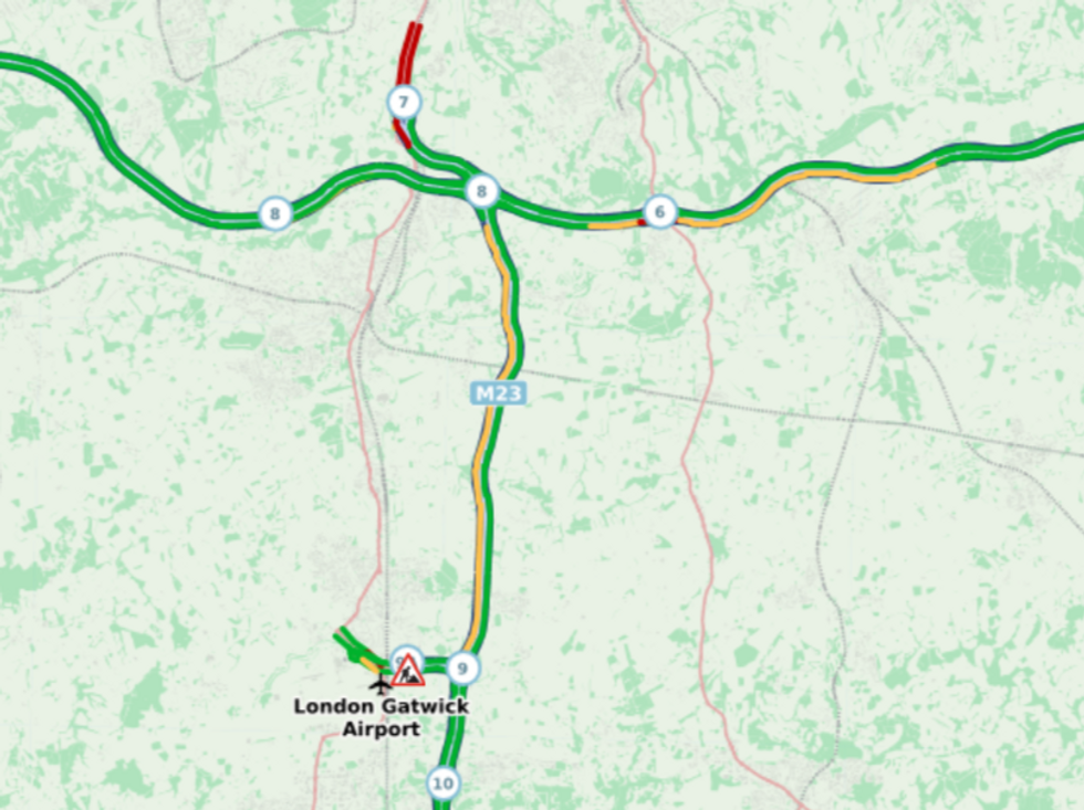 Road closures on map