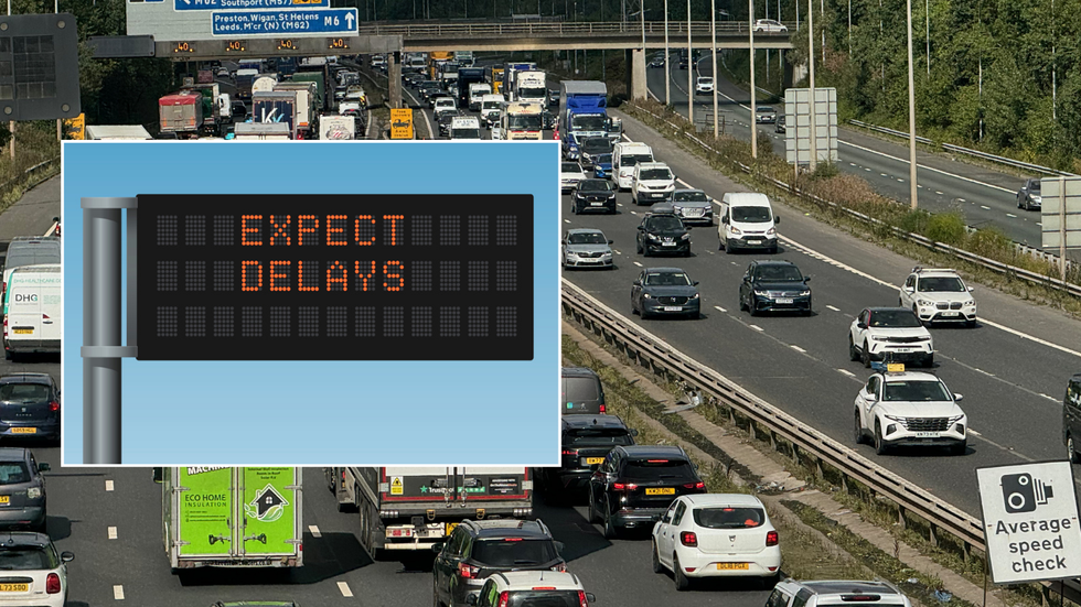 Road sign and UK motorway