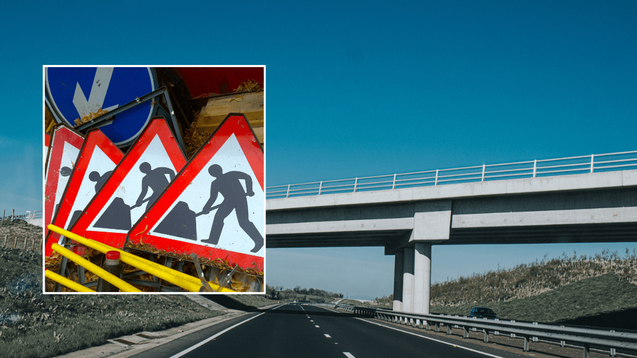 Roadworks and UK bridge