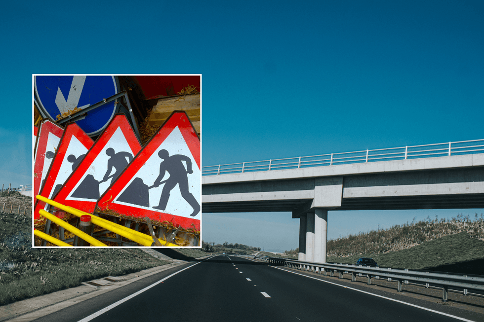 Roadworks and UK bridge