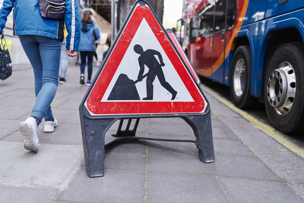 Roadworks sign