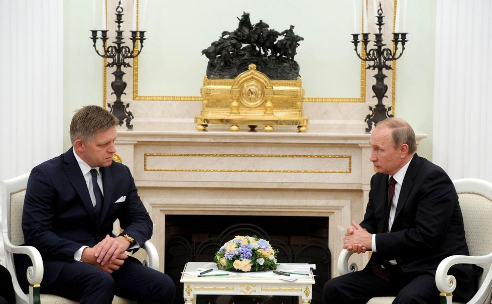 Robert Fico and \u200bVladimir Putin