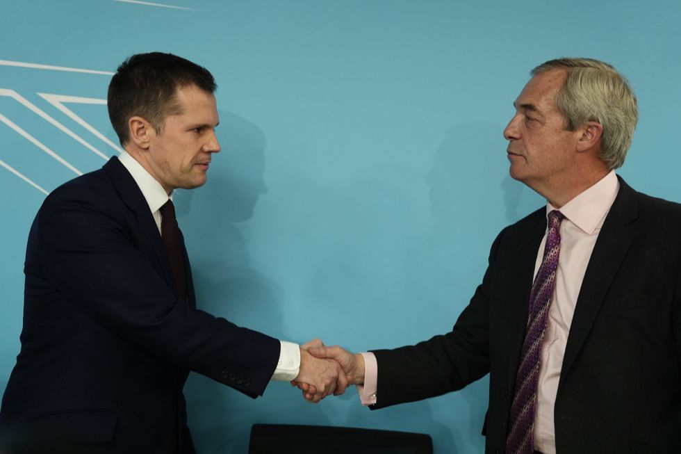 Robert Jenrick and Nigel Farage