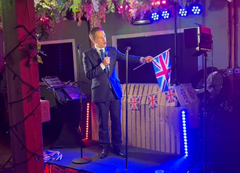 Robert Jenrick delivered a barnstorming speech for GB News party attendees
