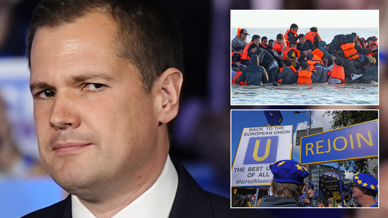 Robert Jenrick/small boats migrants/rejoin EU protesters