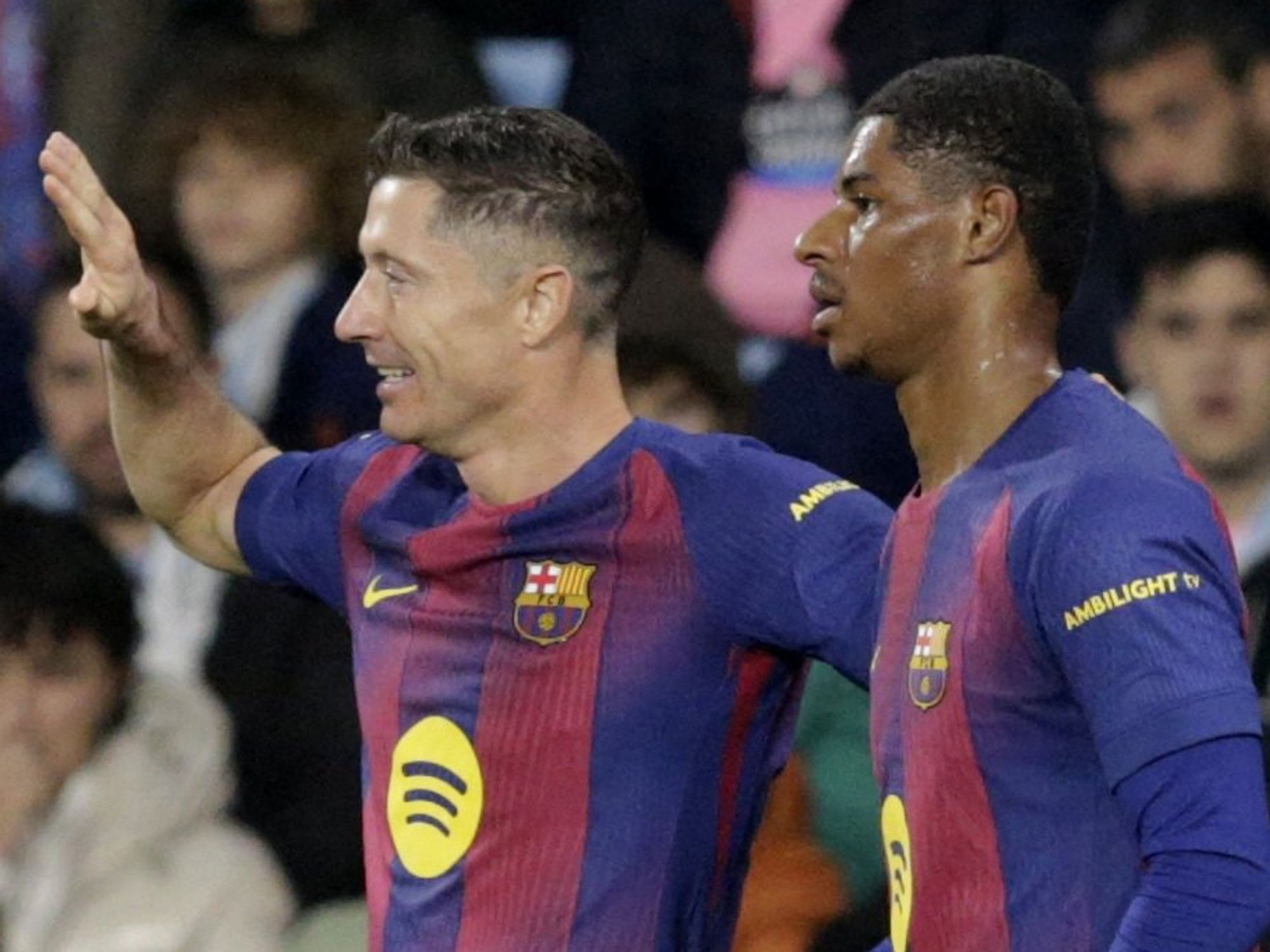 Robert Lewandowski and Marcus Rashford