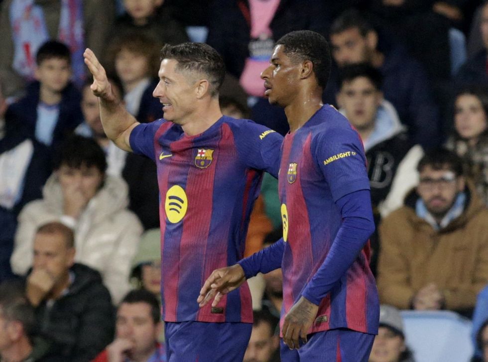 Robert Lewandowski and Marcus Rashford