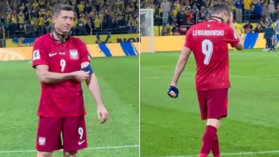 Robert Lewandowski breaks down in tears with fans left devastated by World Cup heartbreak