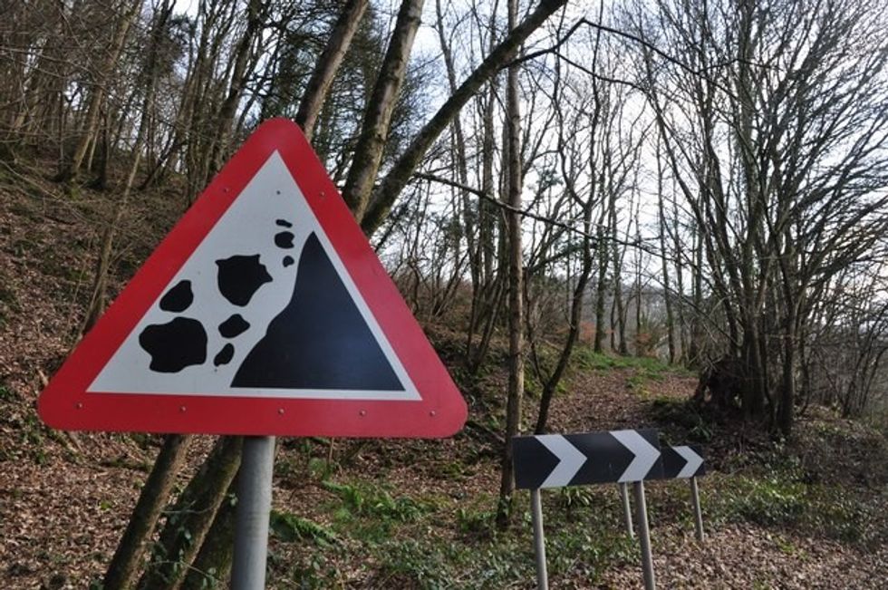 Rockslide sign