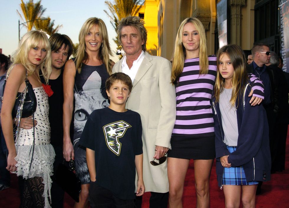 Rod Stewart and his children in 2003