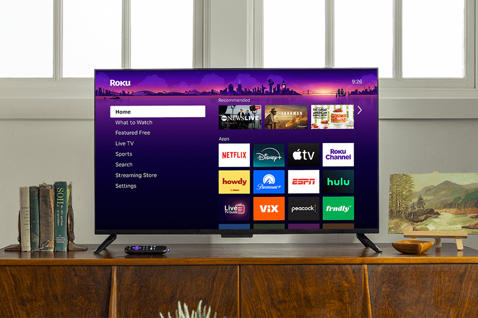 Roku TV display and remote