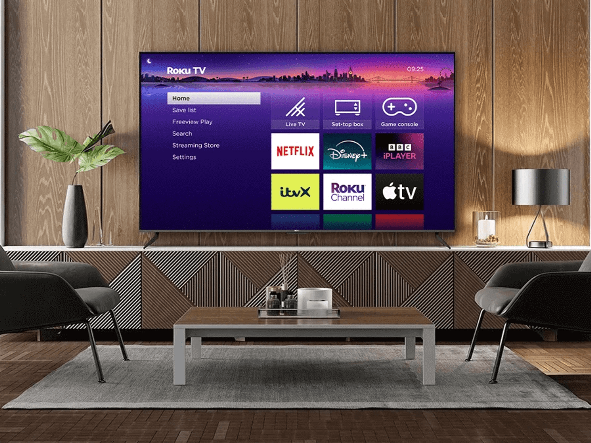 Roku TV in living room