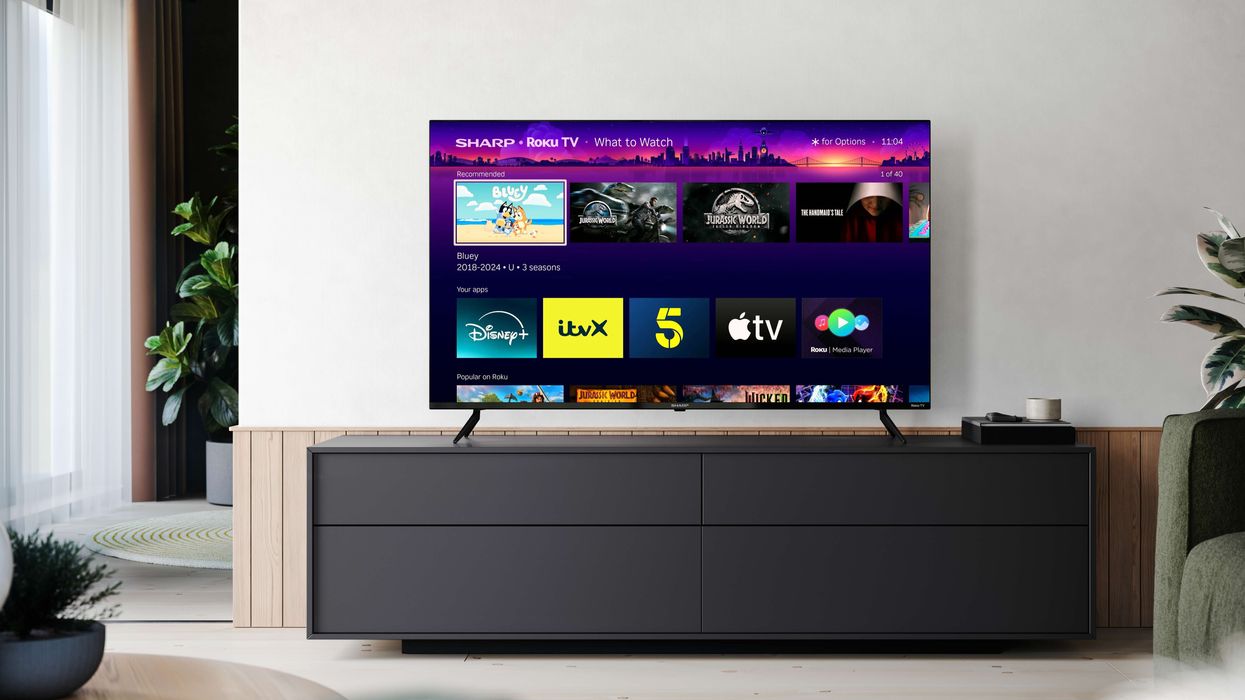 Roku What To Watch pictured on the flatscreen