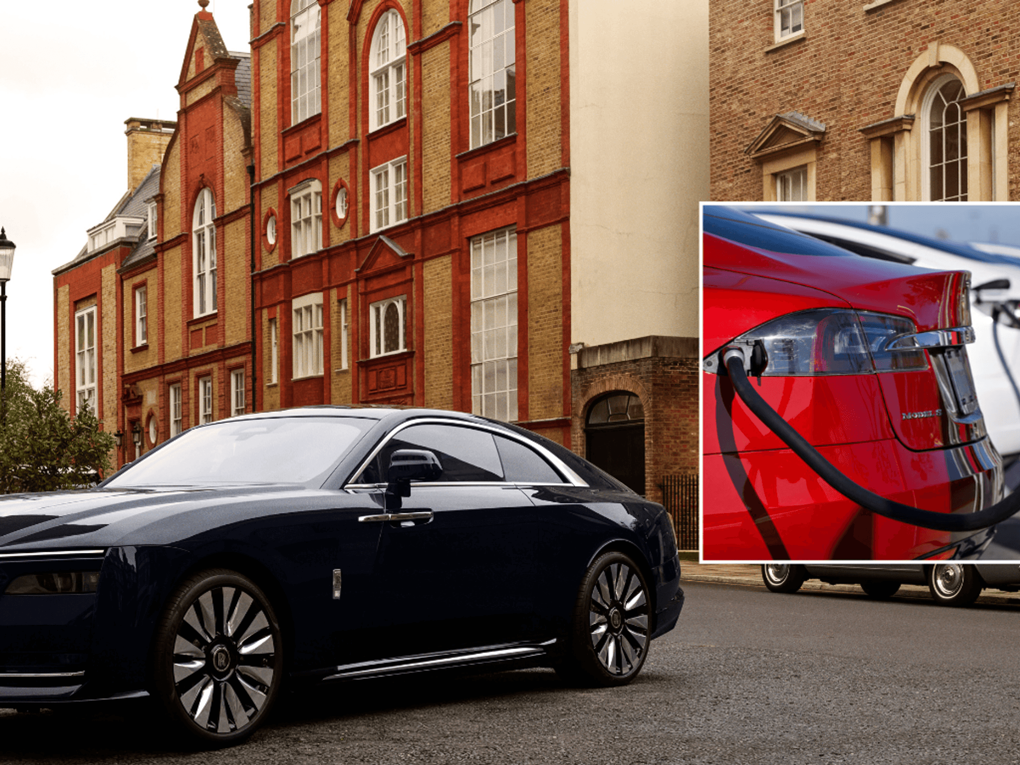 Rolls-Royce car and electric charger