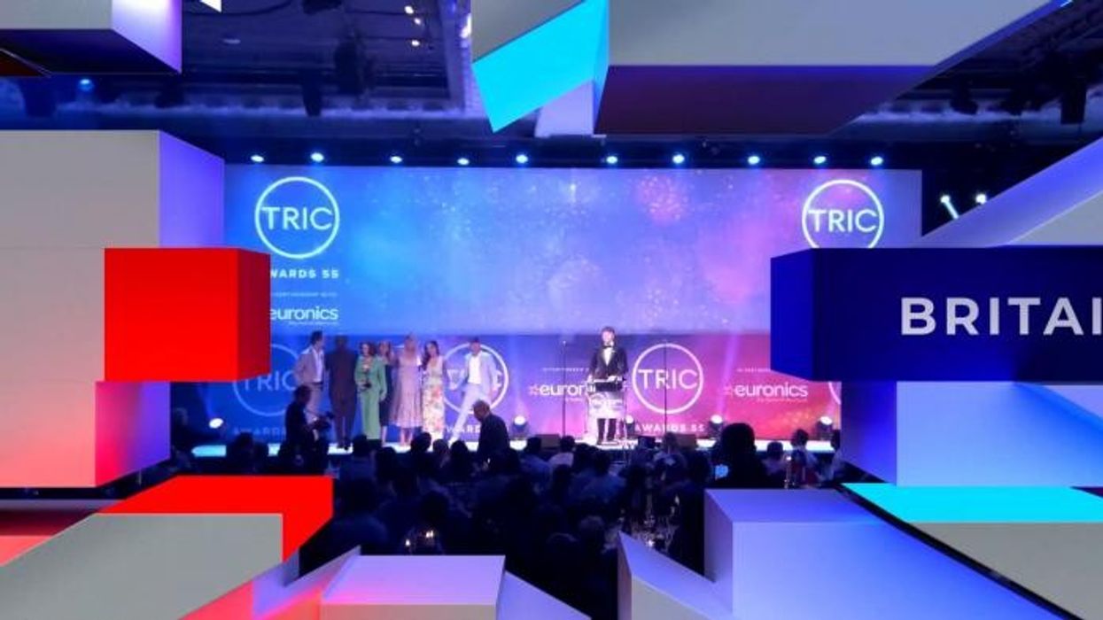 Moment host Roman Kemp mocks Nigel Farage after his TRIC award speech 'love it when the music kicks in'