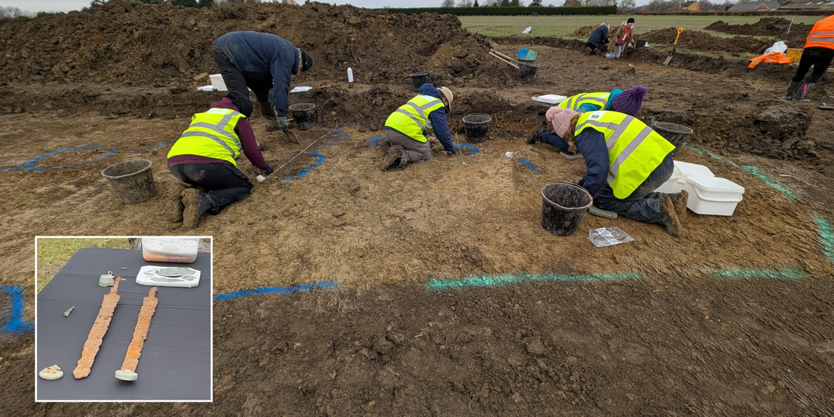 NextImg:Archaeology breakthrough as iron age settlement unearthed in Britain after swords were found hidden in Roman courtyard