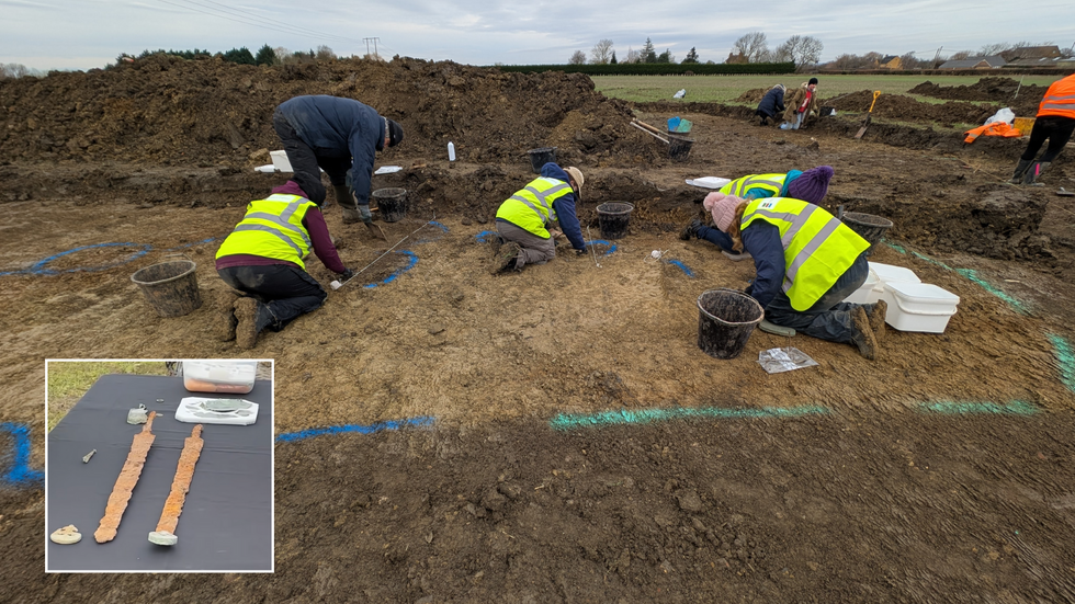 Roman swords found at an archaeological dig in Gloucestershire