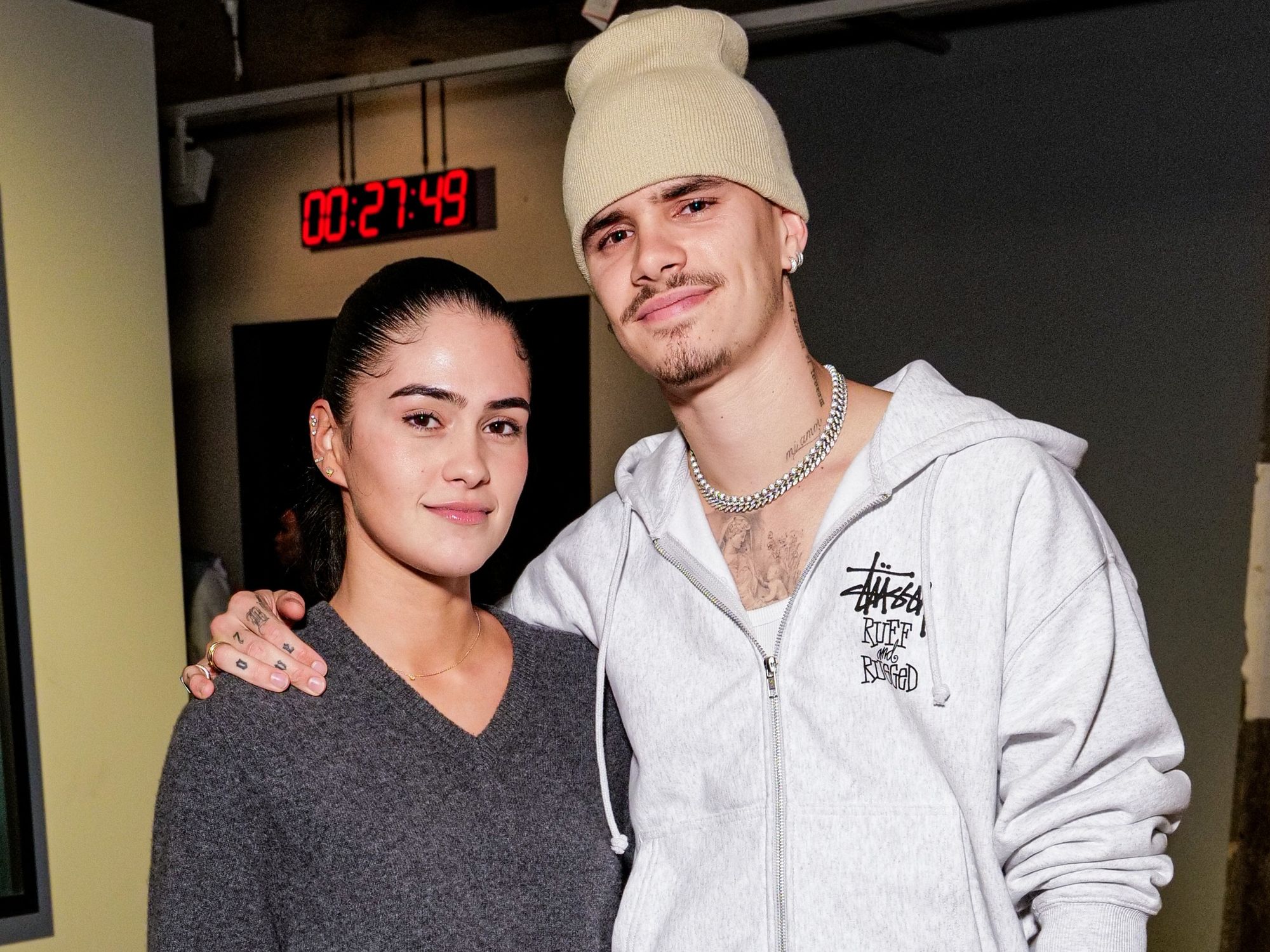 Romeo Beckham and Kim Turnbull