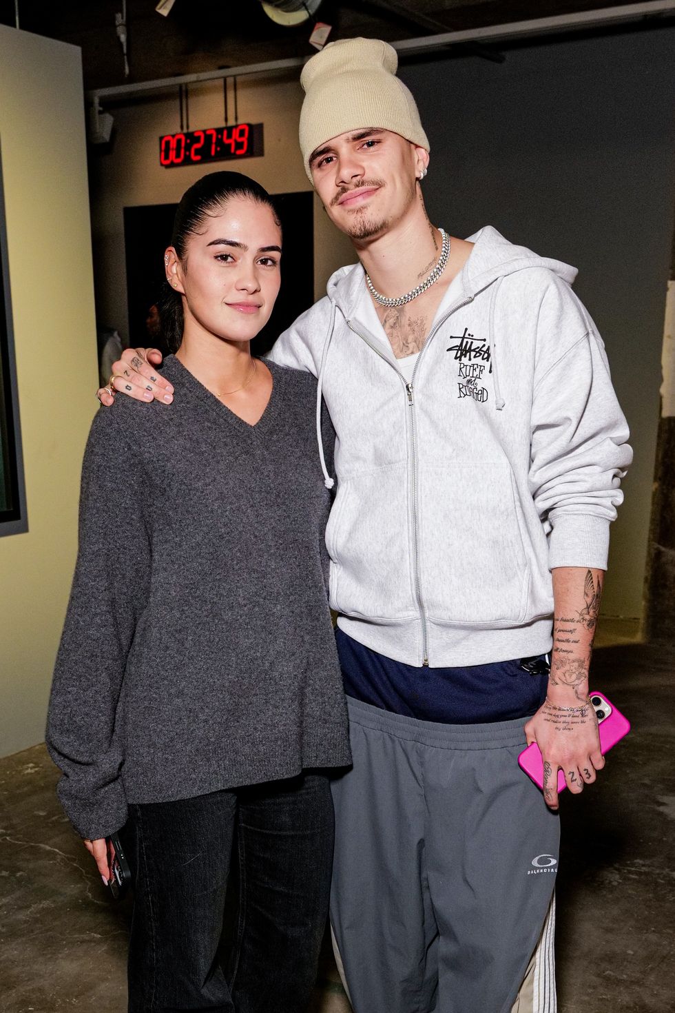 Romeo Beckham and Kim Turnbull