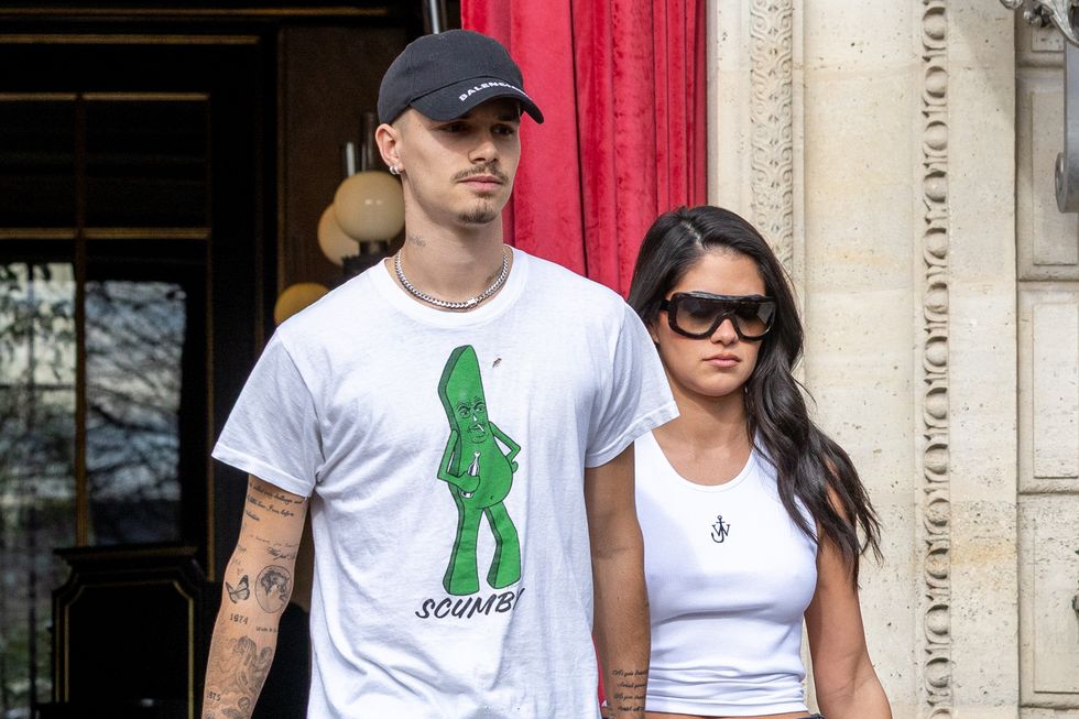 Romeo Beckham and Kim Turnbull