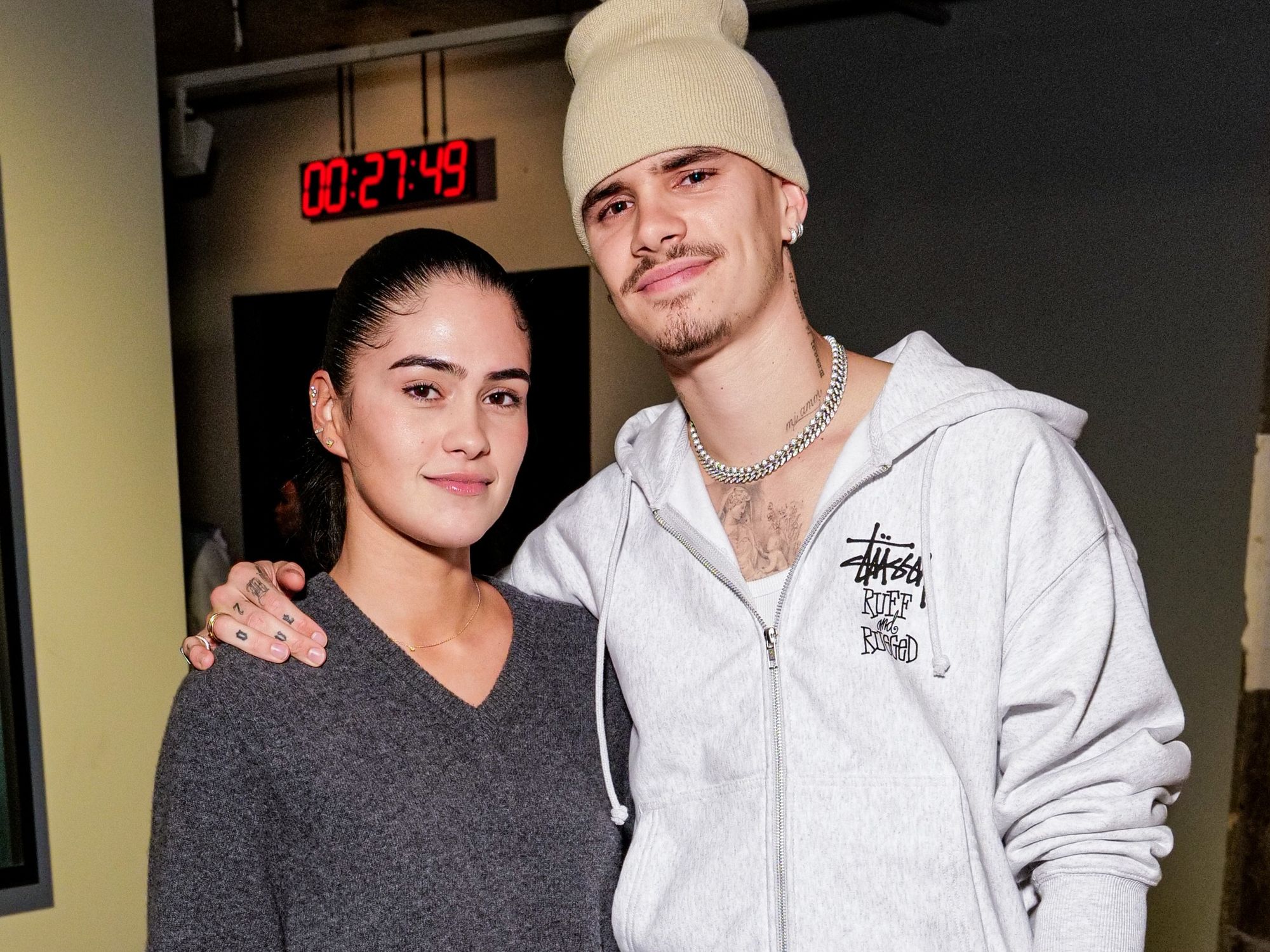 Romeo Beckham and Kim Turnbull