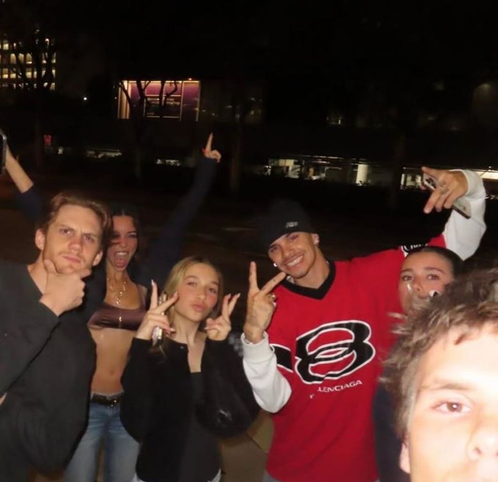 Romeo Beckham and sister Harper