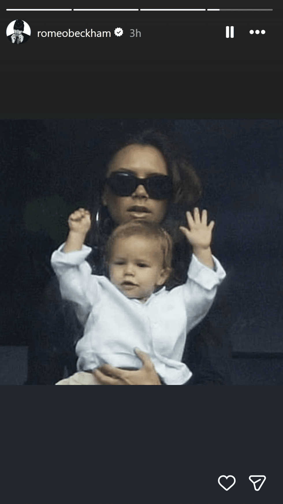 Romeo Beckham and Victoria Beckham