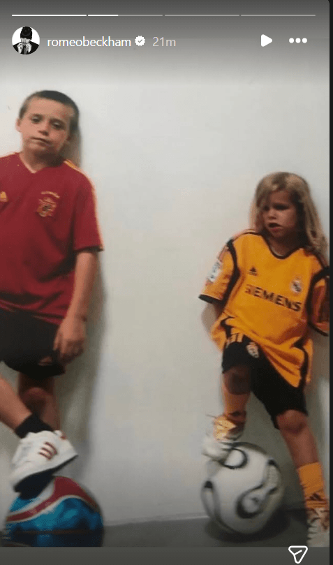 Romeo Beckham post