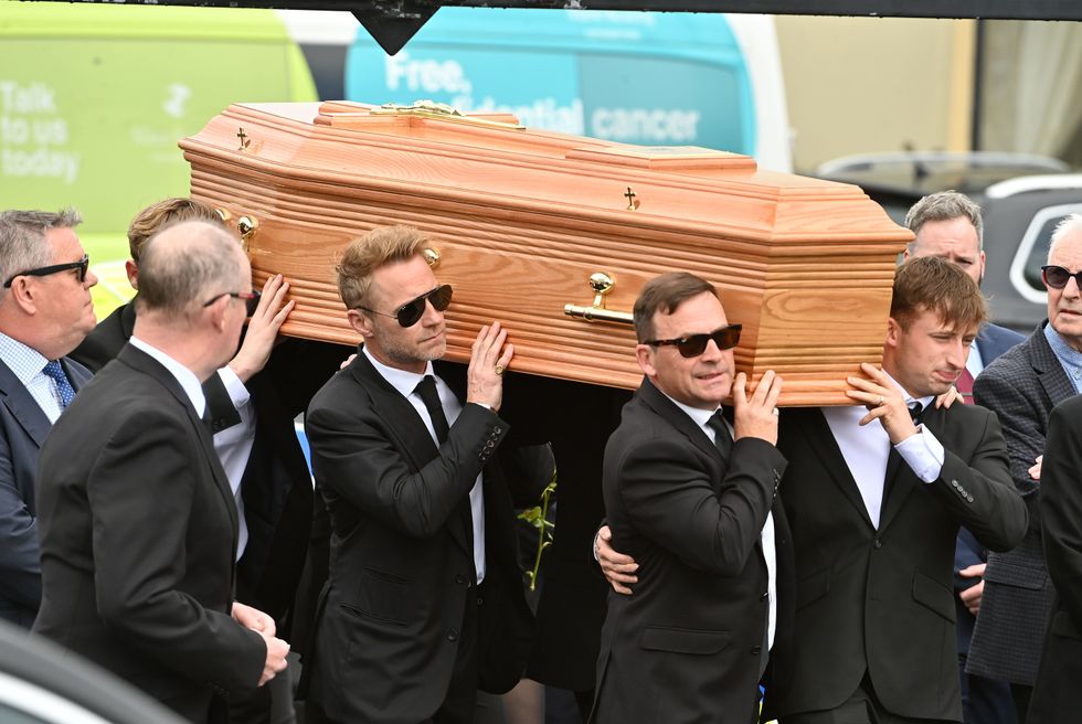 Ronan Keating at brother Ciaran's funeral in Ireland